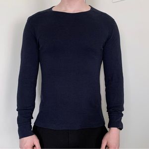 J.Crew navy authentic thermal long sleeve waffle knit shirt classic winter layer